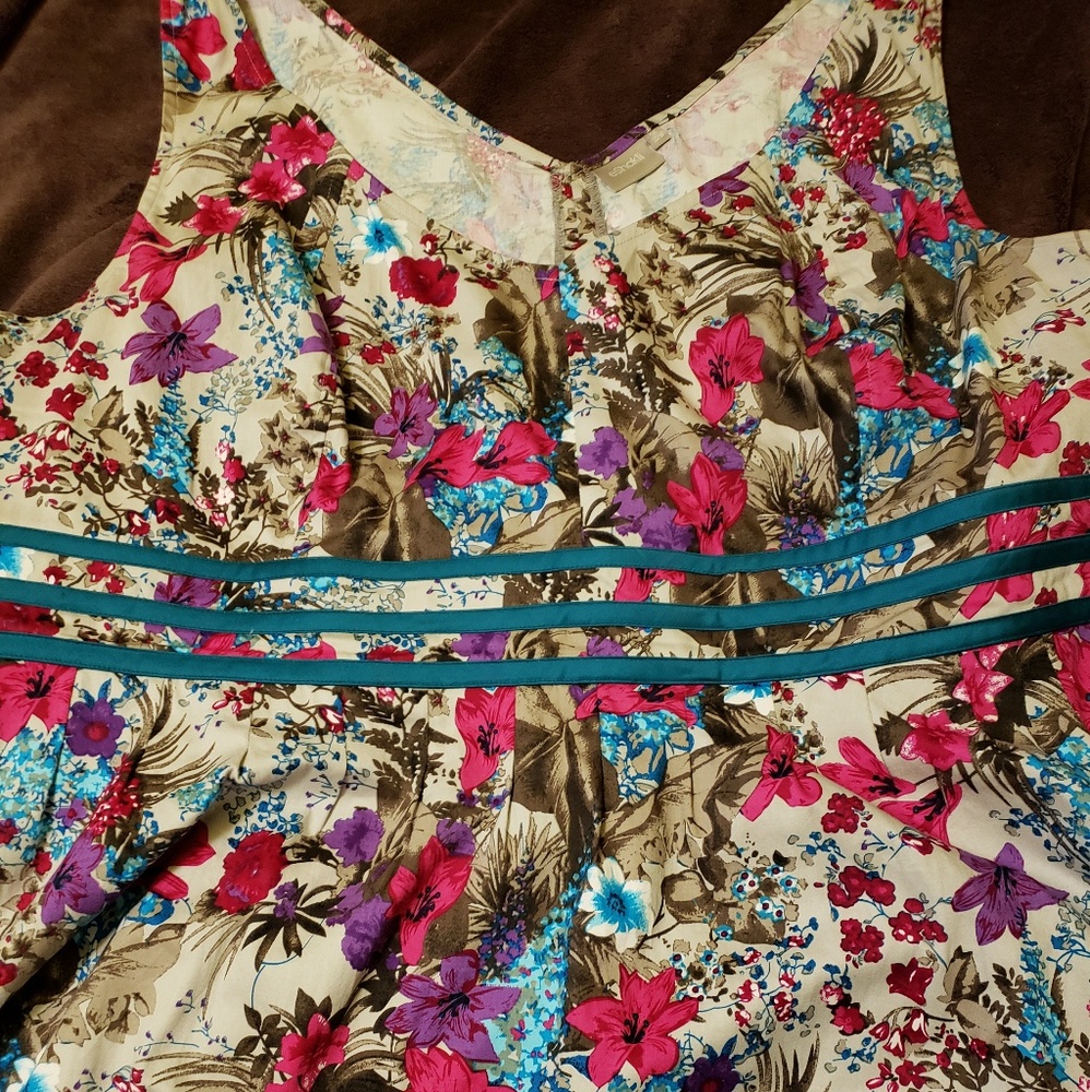 Fit and flare floral print dress